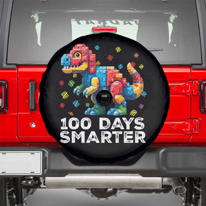 Dinosaur 100 Days Smarter Spare Tire Cover Building Bricks Dinosaur 100th Day Kids TS10 Black Print Your Wear