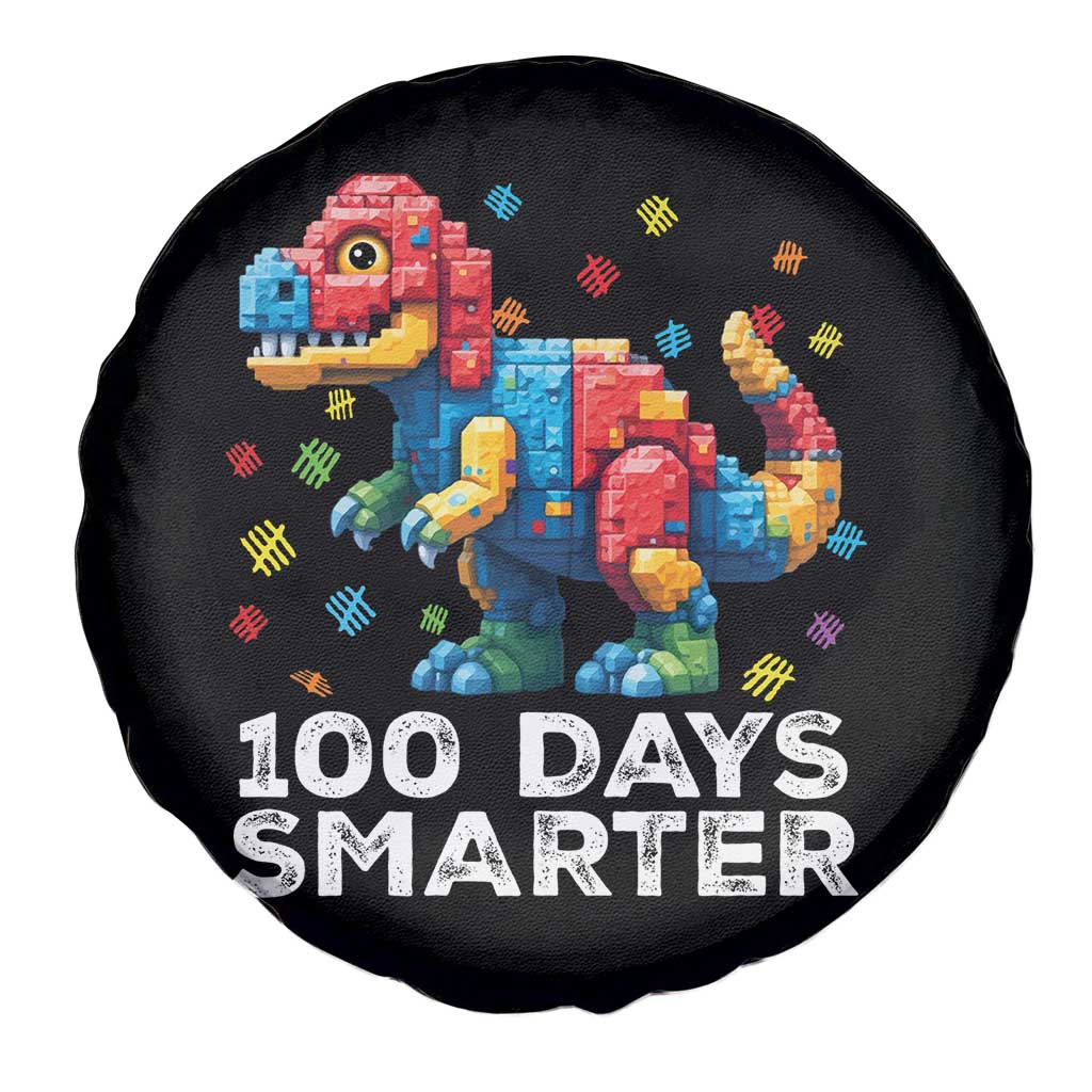 Dinosaur 100 Days Smarter Spare Tire Cover Building Bricks Dinosaur 100th Day Kids TS10 Print Your Wear