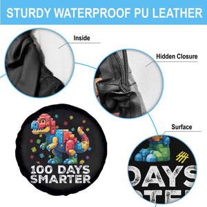 Dinosaur 100 Days Smarter Spare Tire Cover Building Bricks Dinosaur 100th Day Kids TS10 Print Your Wear