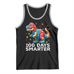 Dinosaur 100 Days Smarter Tank Top Building Bricks Dinosaur 100th Day Kids TS10 Black Athletic Heather Print Your Wear