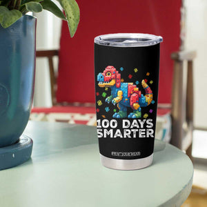 Dinosaur 100 Days Smarter Tumbler Cup Building Bricks Dinosaur 100th Day Kids TS10 Print Your Wear