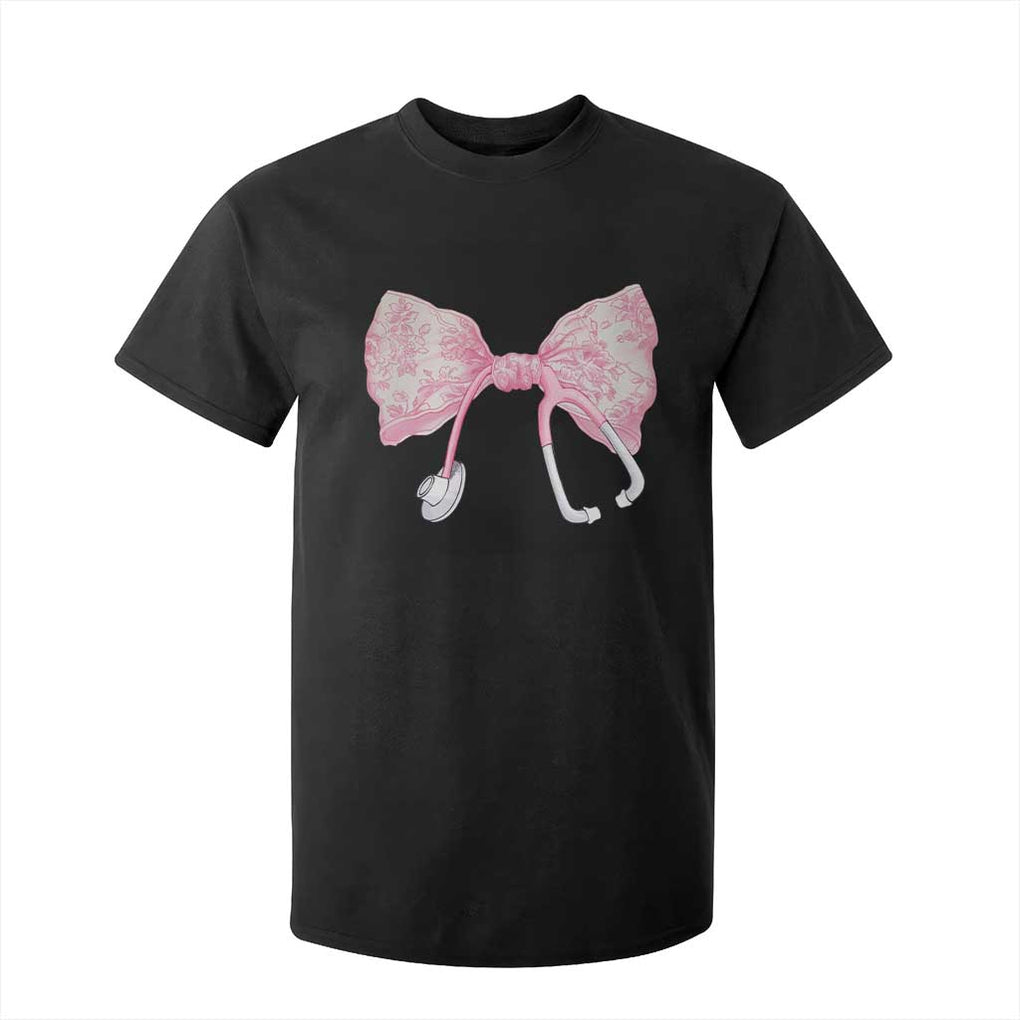 Pink Coquette Nurse T Shirt For Kid Toile de Jouy Stethoscope Bow TS10 Black Print Your Wear