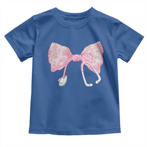 Pink Coquette Nurse Toddler T Shirt Toile de Jouy Stethoscope Bow TS10 Royal Blue Print Your Wear