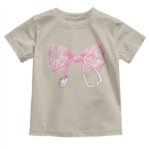 Pink Coquette Nurse Toddler T Shirt Toile de Jouy Stethoscope Bow TS10 Sand Print Your Wear