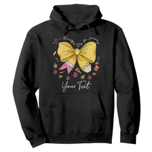 Personalized Teacher Coquette Bow Hoodie Custom Name Cute Teacher Appreciation Gift TS10 Black Print Your Wear