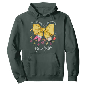 Personalized Teacher Coquette Bow Hoodie Custom Name Cute Teacher Appreciation Gift TS10 Dark Forest Green Print Your Wear