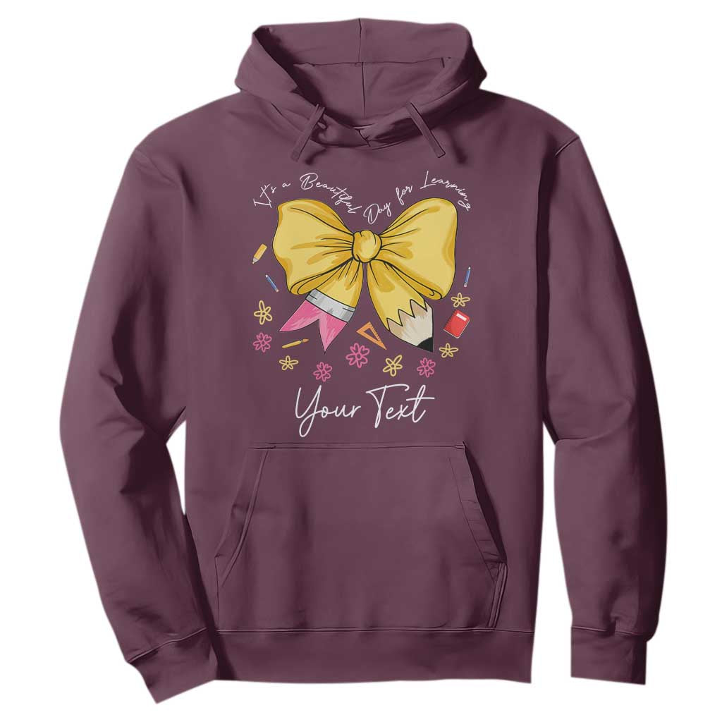 Personalized Teacher Coquette Bow Hoodie Custom Name Cute Teacher Appreciation Gift TS10 Maroon Print Your Wear