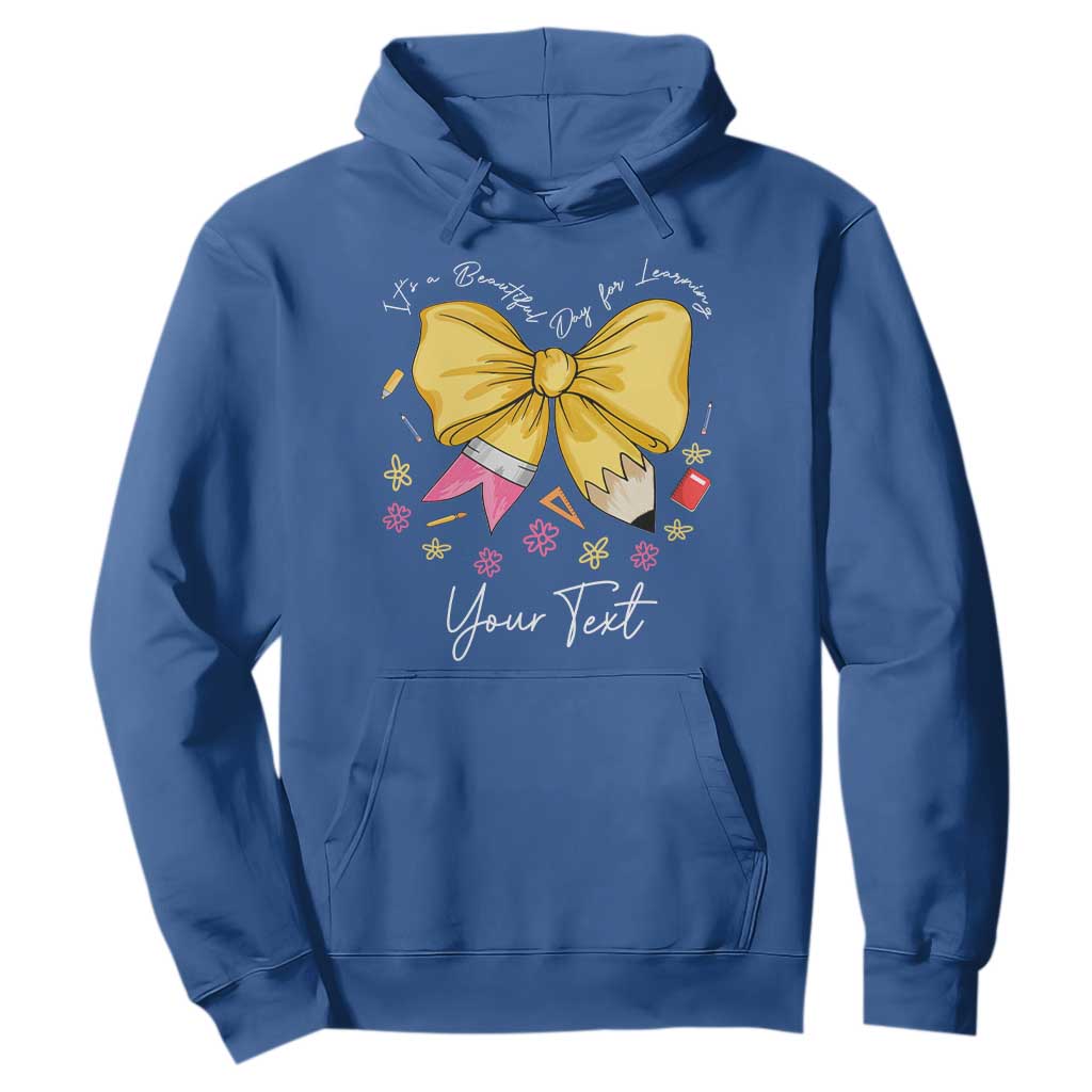 Personalized Teacher Coquette Bow Hoodie Custom Name Cute Teacher Appreciation Gift TS10 Royal Blue Print Your Wear