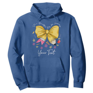 Personalized Teacher Coquette Bow Hoodie Custom Name Cute Teacher Appreciation Gift TS10 Royal Blue Print Your Wear