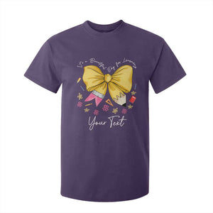 Personalized Teacher Coquette Bow T Shirt For Kid Custom Name Cute Teacher Appreciation Gift TS10 Purple Print Your Wear
