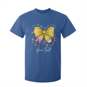 Personalized Teacher Coquette Bow T Shirt For Kid Custom Name Cute Teacher Appreciation Gift TS10 Royal Blue Print Your Wear