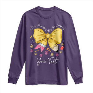 Personalized Teacher Coquette Bow Long Sleeve Shirt Custom Name Cute Teacher Appreciation Gift TS10 Purple Print Your Wear