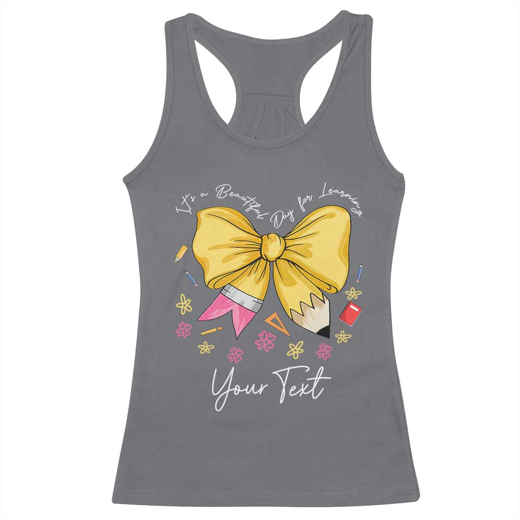 Personalized Teacher Coquette Bow Racerback Tank Top Custom Name Cute Teacher Appreciation Gift TS10 Charcoal Print Your Wear