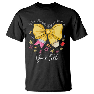 Personalized Teacher Coquette Bow T Shirt Custom Name Cute Teacher Appreciation Gift TS10 Black Print Your Wear