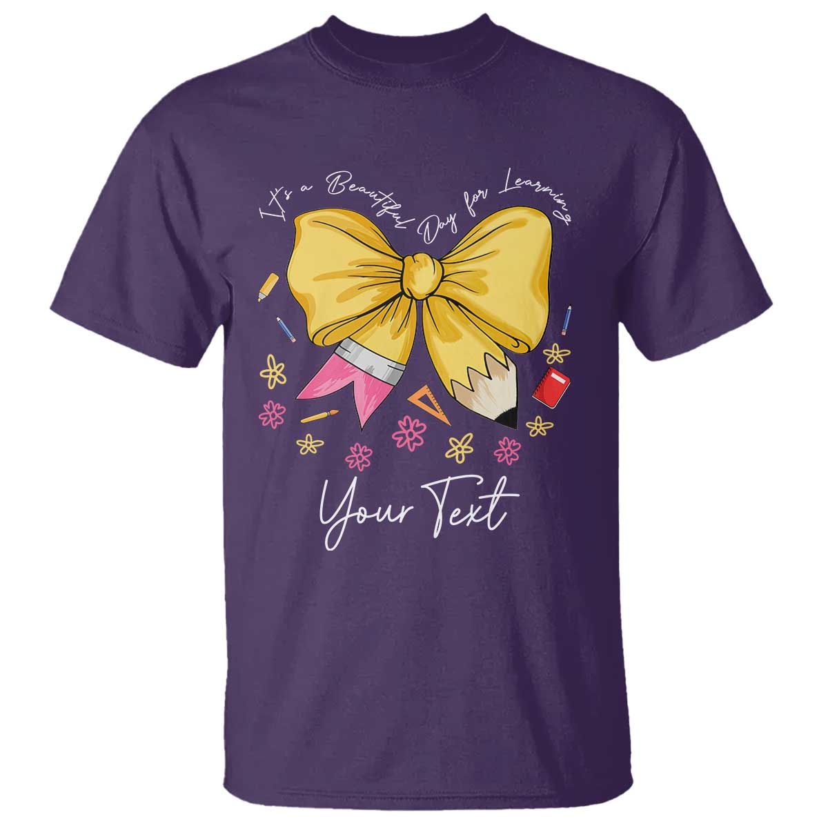 Personalized Teacher Coquette Bow T Shirt Custom Name Cute Teacher Appreciation Gift TS10 Purple Print Your Wear