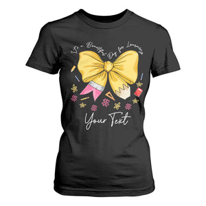 Personalized Teacher Coquette Bow T Shirt For Women Custom Name Cute Teacher Appreciation Gift TS10 Black Print Your Wear