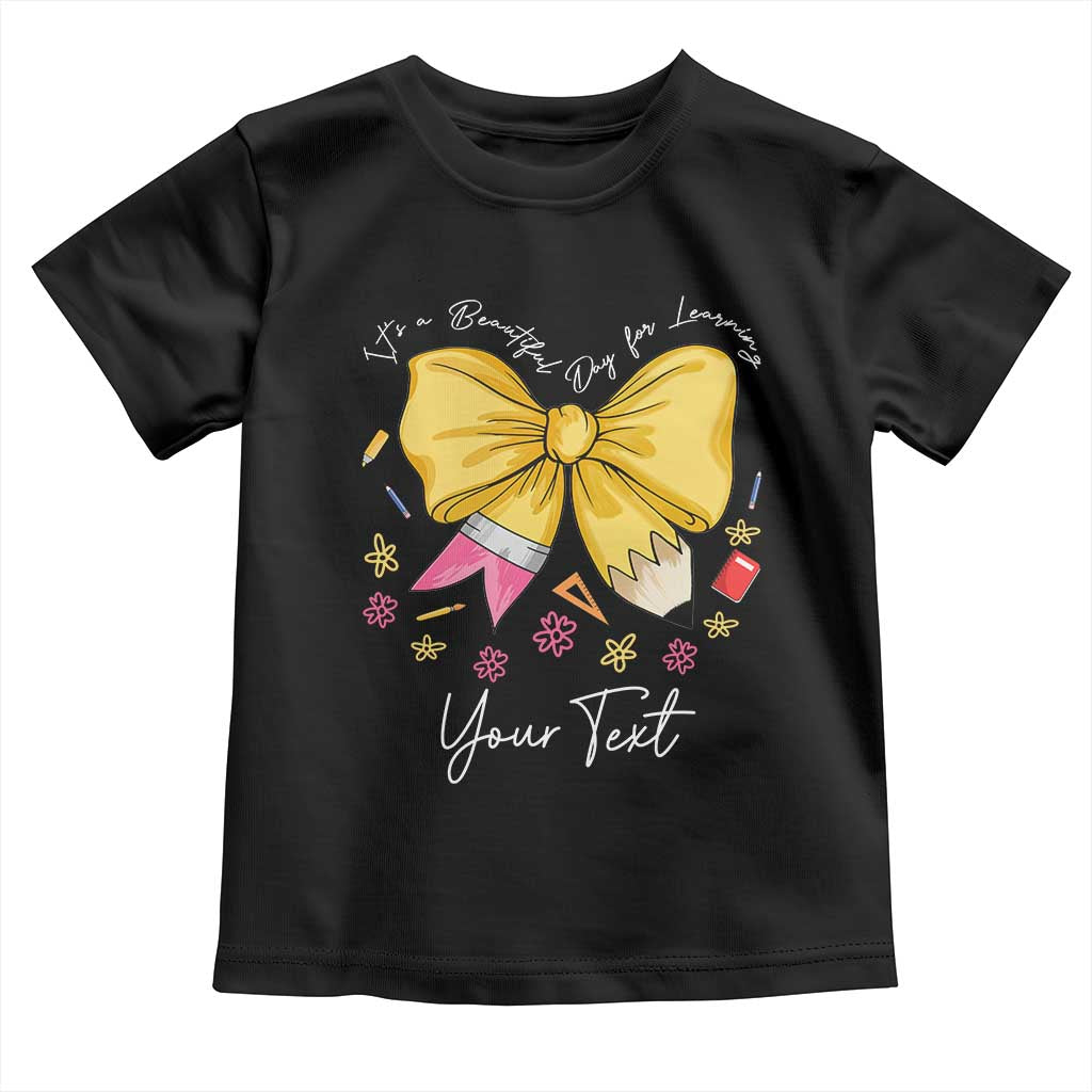 Personalized Teacher Coquette Bow Toddler T Shirt Custom Name Cute Teacher Appreciation Gift TS10 Black Print Your Wear