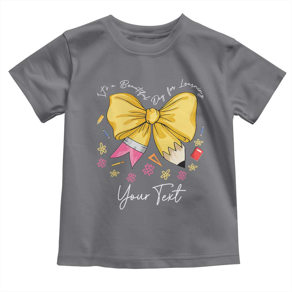 Personalized Teacher Coquette Bow Toddler T Shirt Custom Name Cute Teacher Appreciation Gift TS10 Charcoal Print Your Wear