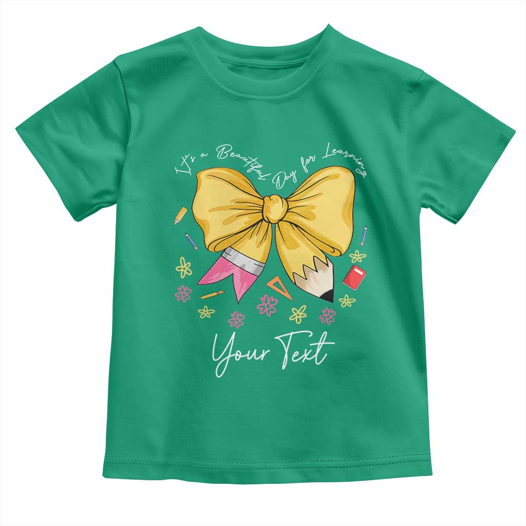 Personalized Teacher Coquette Bow Toddler T Shirt Custom Name Cute Teacher Appreciation Gift TS10 Irish Green Print Your Wear