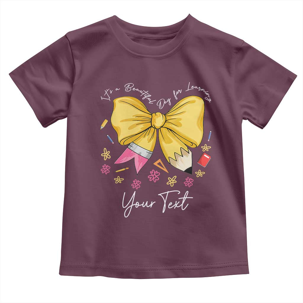 Personalized Teacher Coquette Bow Toddler T Shirt Custom Name Cute Teacher Appreciation Gift TS10 Maroon Print Your Wear