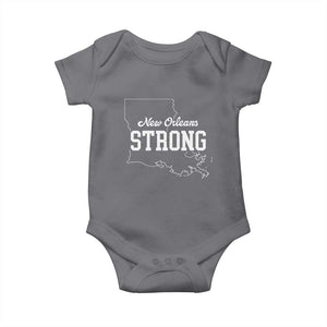 Nola Strong Baby Onesie Support Louisiana 2025 New Orleans Map TS10 Charcoal Print Your Wear