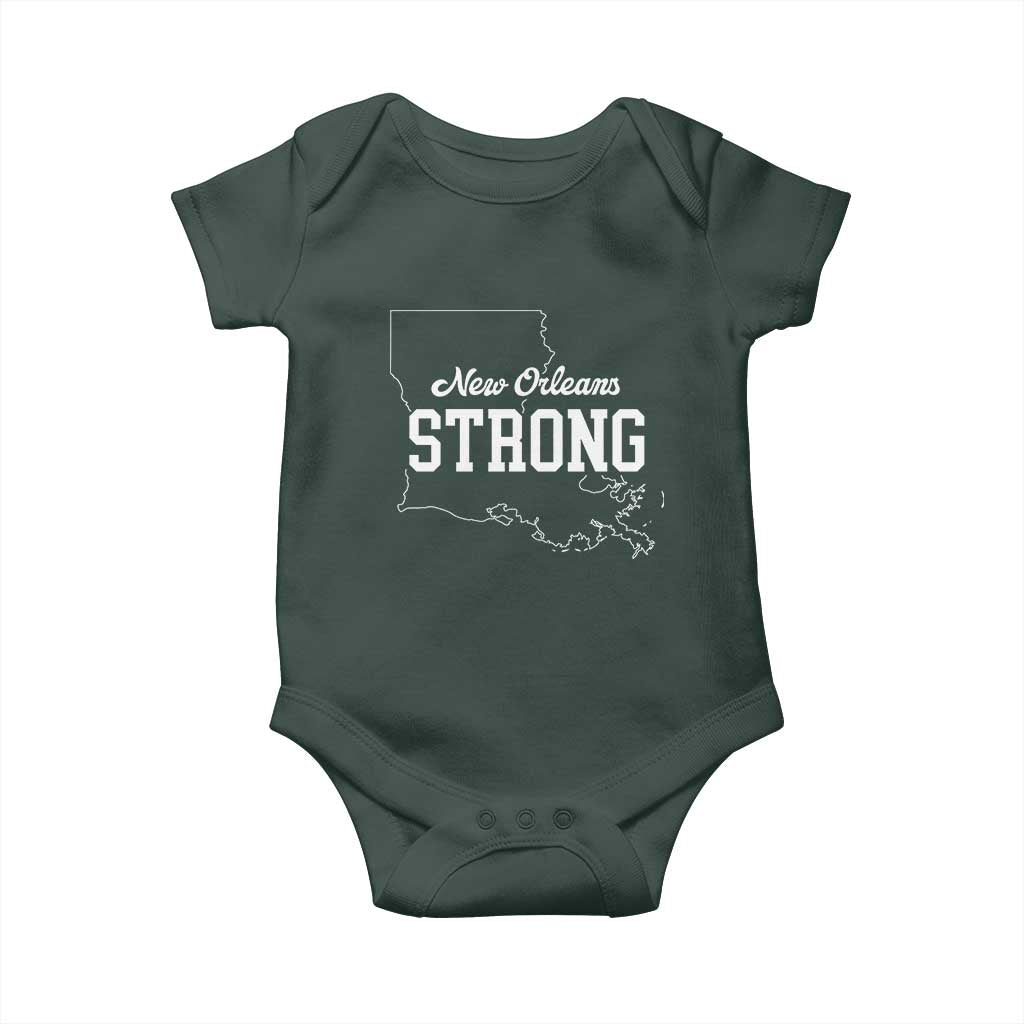 Nola Strong Baby Onesie Support Louisiana 2025 New Orleans Map TS10 Print Your Wear