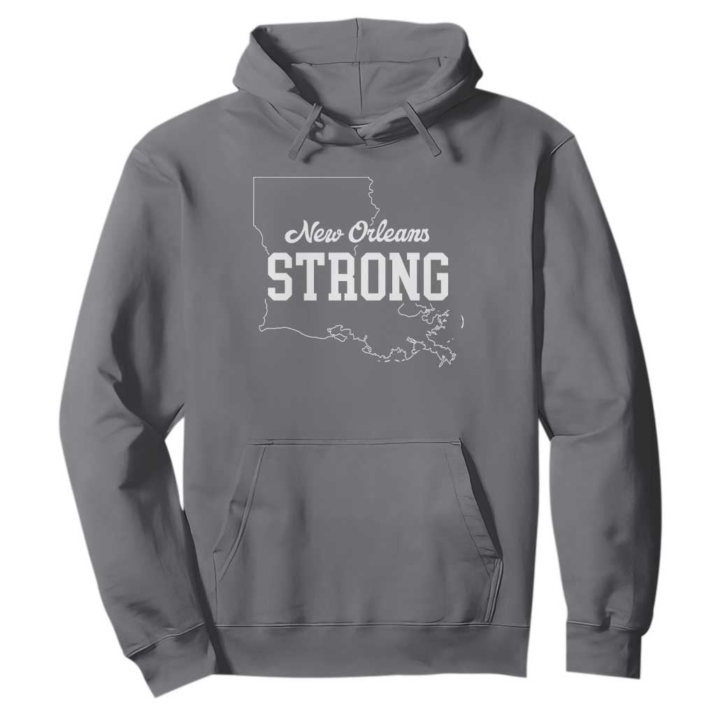 Nola Strong Hoodie Support Louisiana 2025 New Orleans Map TS10 Charcoal Print Your Wear