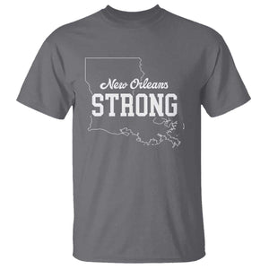 Nola Strong T Shirt Support Louisiana 2025 New Orleans Map TS10 Charcoal Print Your Wear