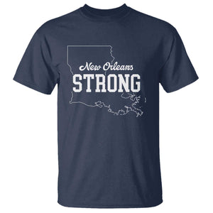 Nola Strong T Shirt Support Louisiana 2025 New Orleans Map TS10 Navy Print Your Wear