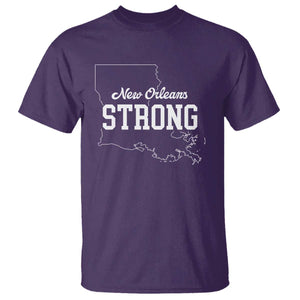 Nola Strong T Shirt Support Louisiana 2025 New Orleans Map TS10 Purple Print Your Wear
