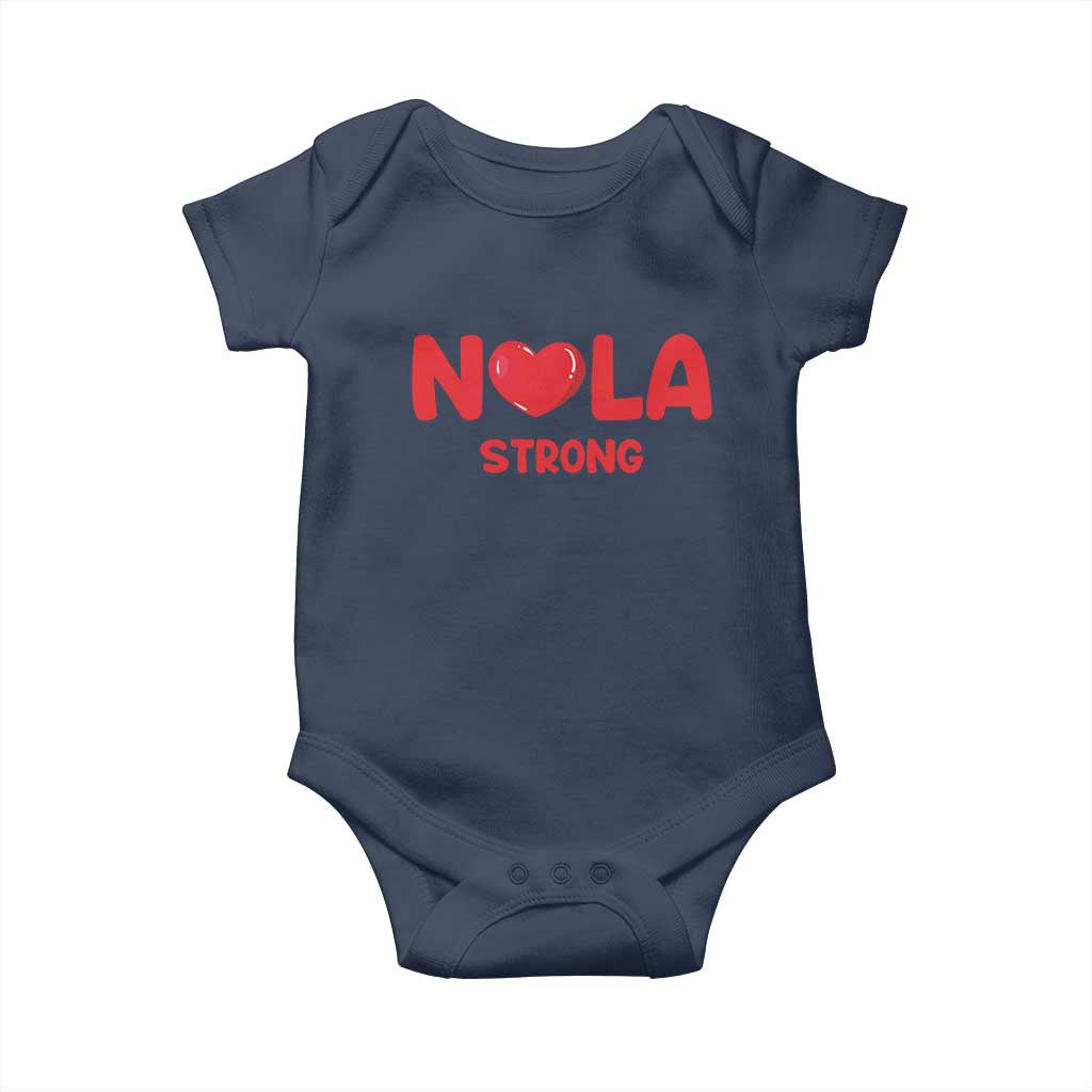 Nola Strong New Orleans Support Baby Onesie TS10 Navy Print Your Wear