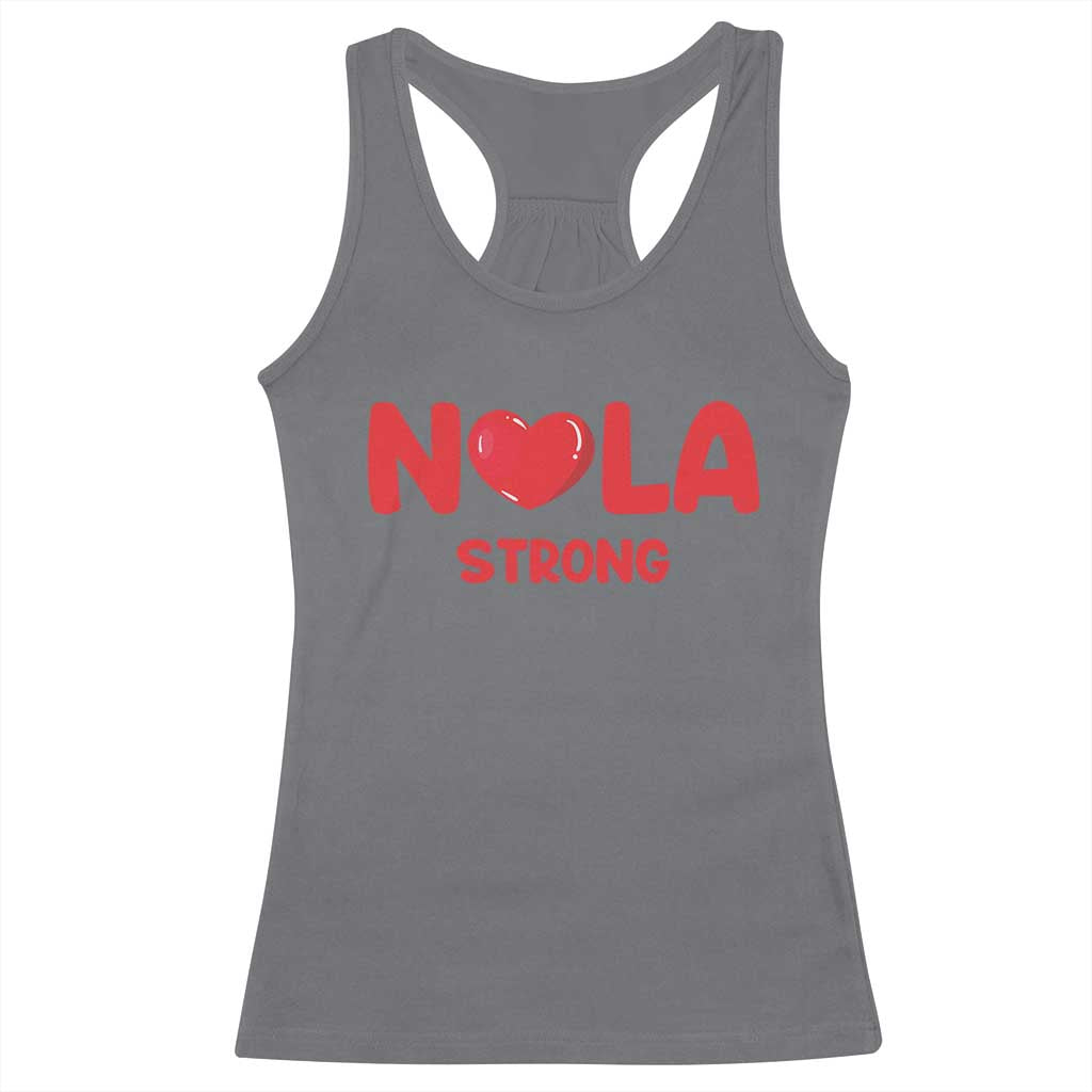 Nola Strong New Orleans Support Racerback Tank Top TS10 Charcoal Print Your Wear