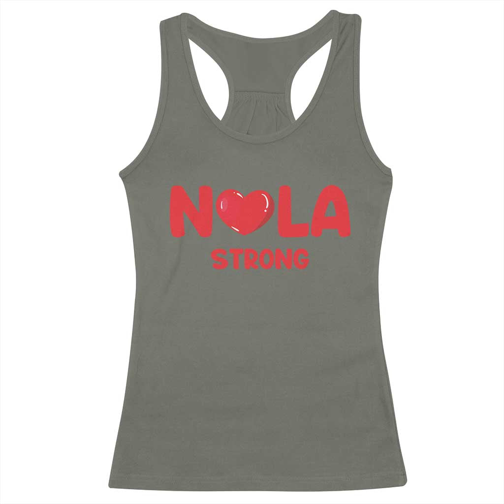Nola Strong New Orleans Support Racerback Tank Top TS10 Military Green Print Your Wear