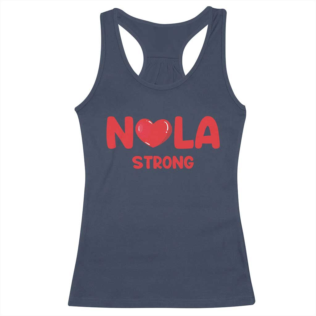 Nola Strong New Orleans Support Racerback Tank Top TS10 Navy Print Your Wear