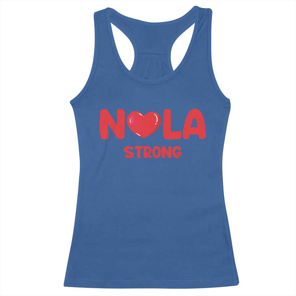 Nola Strong New Orleans Support Racerback Tank Top TS10 Royal Blue Print Your Wear