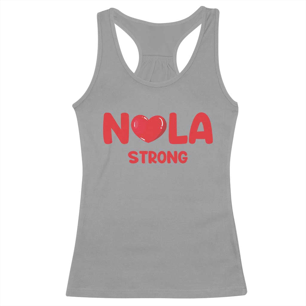 Nola Strong New Orleans Support Racerback Tank Top TS10 Sport Gray Print Your Wear