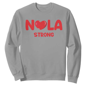 Nola Strong New Orleans Support Sweatshirt TS10 Sport Gray Print Your Wear