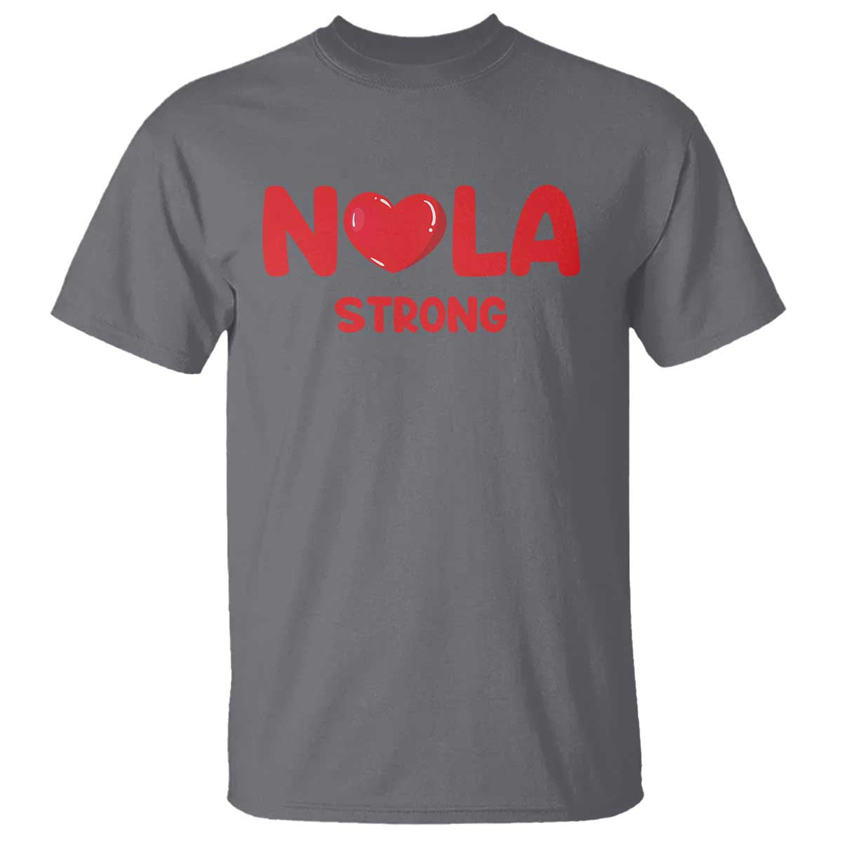 Nola Strong New Orleans Support T Shirt TS10 Charcoal Print Your Wear