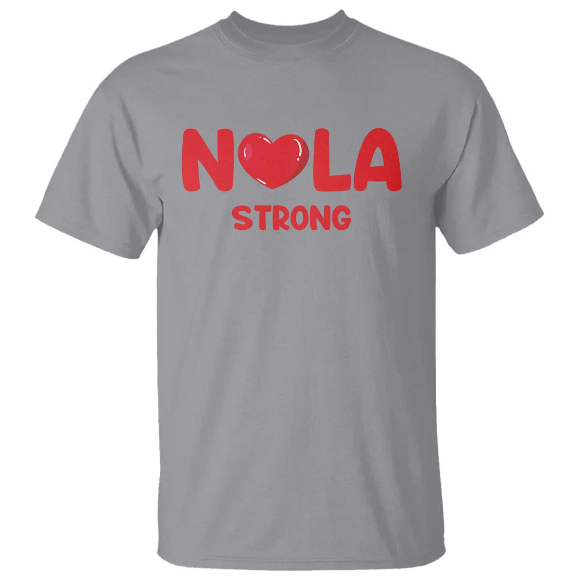 Nola Strong New Orleans Support T Shirt TS10 Sport Gray Print Your Wear