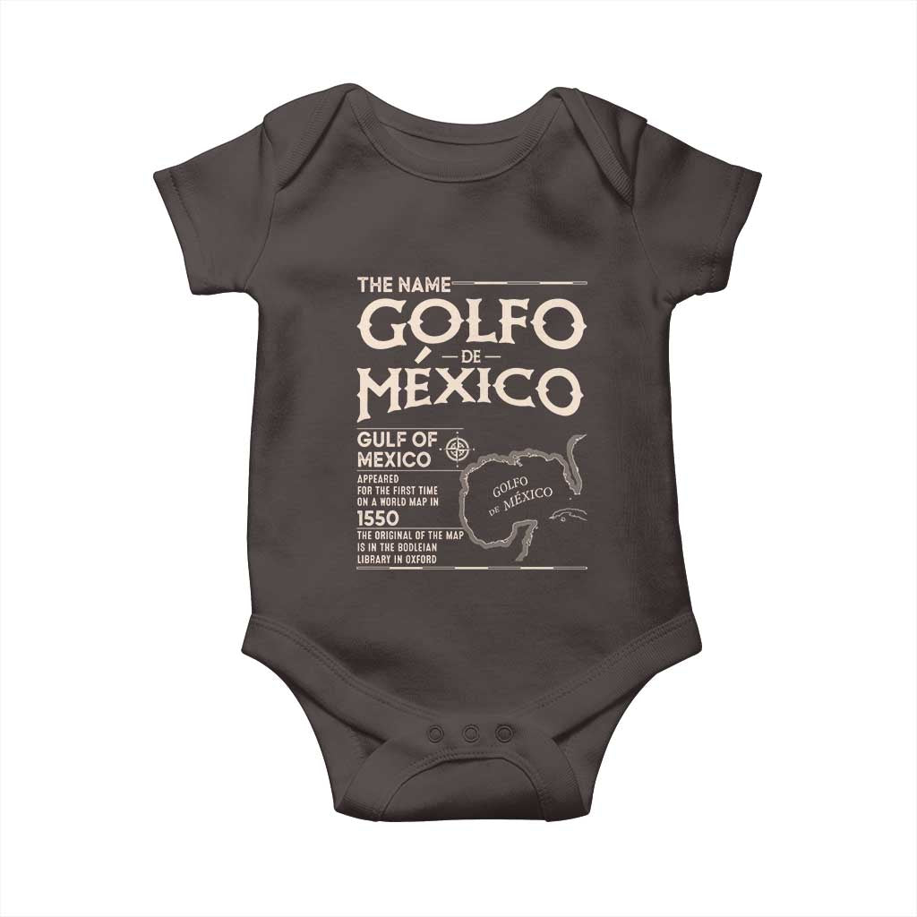 Gulf Of Mexico Baby Onesie 1672 Historic Map Coast Mexico Lover TS10 Dark Chocolate Print Your Wear