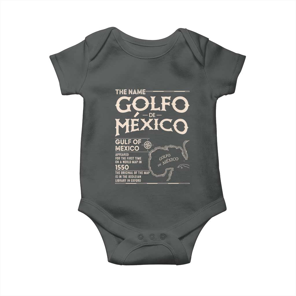 Gulf Of Mexico Baby Onesie 1672 Historic Map Coast Mexico Lover TS10 Dark Heather Print Your Wear