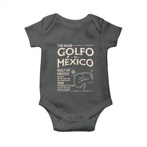 Gulf Of Mexico Baby Onesie 1672 Historic Map Coast Mexico Lover TS10 Dark Heather Print Your Wear
