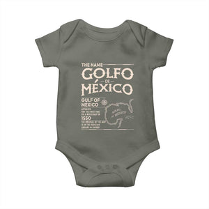 Gulf Of Mexico Baby Onesie 1672 Historic Map Coast Mexico Lover TS10 Military Green Print Your Wear