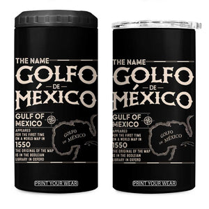 Gulf Of Mexico 4 in 1 Can Cooler Tumbler 1672 Historic Map Coast Mexico Lover TS10 One Size: 16 oz Black Print Your Wear