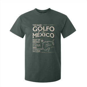 Gulf Of Mexico T Shirt For Kid 1672 Historic Map Coast Mexico Lover TS10 Dark Forest Green Print Your Wear