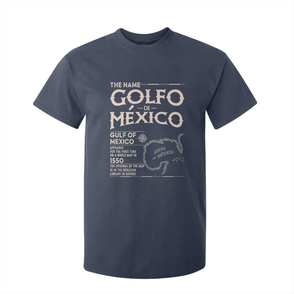 Gulf Of Mexico T Shirt For Kid 1672 Historic Map Coast Mexico Lover TS10 Navy Print Your Wear