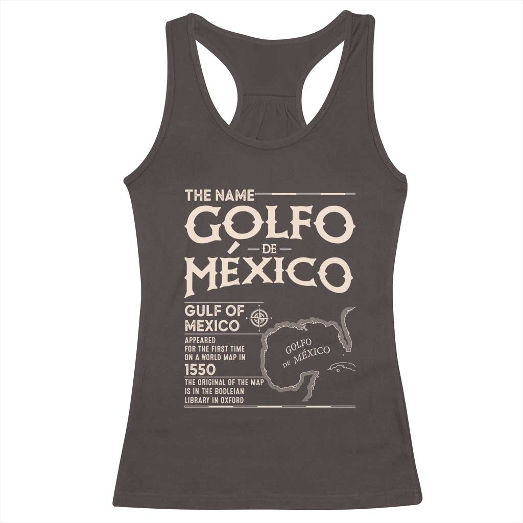 Gulf Of Mexico Racerback Tank Top 1672 Historic Map Coast Mexico Lover TS10 Dark Chocolate Print Your Wear