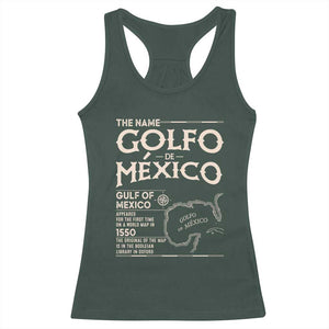 Gulf Of Mexico Racerback Tank Top 1672 Historic Map Coast Mexico Lover TS10 Dark Forest Green Print Your Wear