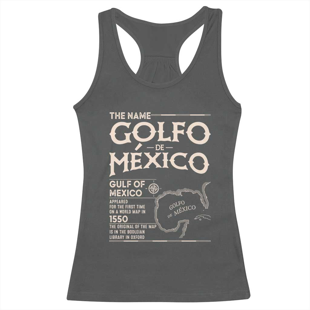 Gulf Of Mexico Racerback Tank Top 1672 Historic Map Coast Mexico Lover TS10 Dark Heather Print Your Wear