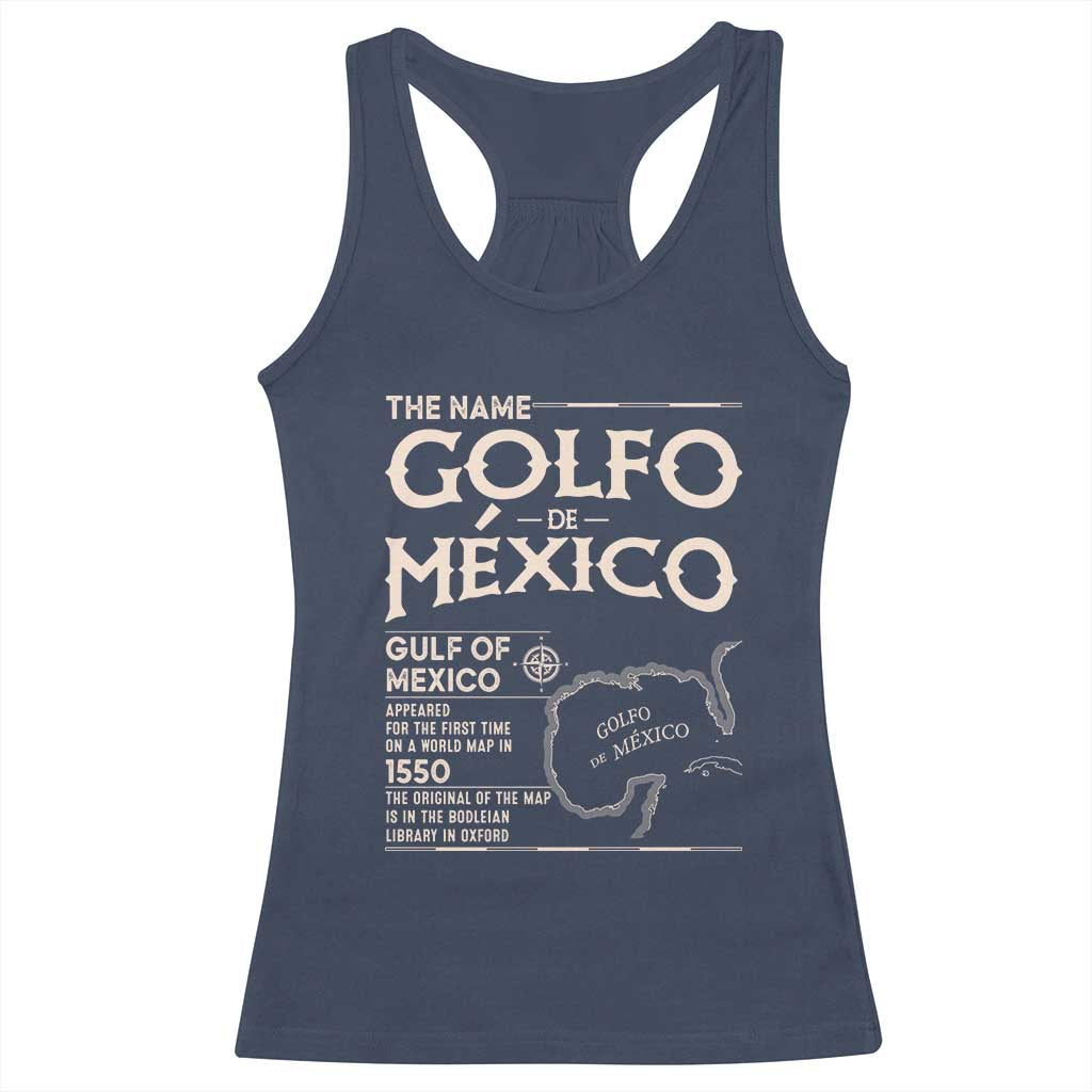 Gulf Of Mexico Racerback Tank Top 1672 Historic Map Coast Mexico Lover TS10 Navy Print Your Wear